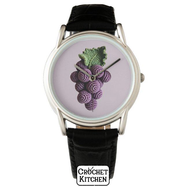 Cool Minimalistische Paarse Oma Chic Haakdruif Horloge (Creator heeft geüpload)