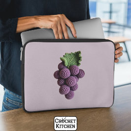 Cool Minimalistische Paarse Oma Chic Haakdruif Laptop Sleeve