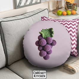 Cool Minimalistische Paarse Oma Chic Haakdruif Rond Kussen