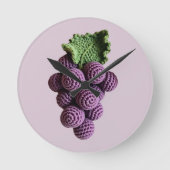 Cool Minimalistische Paarse Oma Chic Haakdruif Ronde Klok (Voorkant)