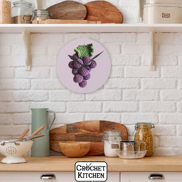 Cool Minimalistische Paarse Oma Chic Haakdruif Ronde Klok