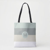 Cool minimalistische striptiepatroon met uw monogr tote bag (Voorkant)