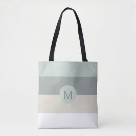 Cool minimalistische striptiepatroon met uw monogr tote bag