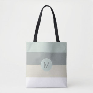 Cool minimalistische striptiepatroon met uw monogr tote bag