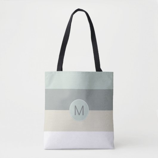 Cool minimalistische striptiepatroon met uw monogr tote bag (Voorkant)