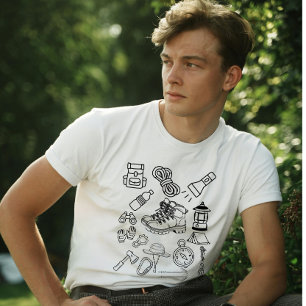Cool Minimalistische Vintage Wandeluitrusting Dood T-shirt