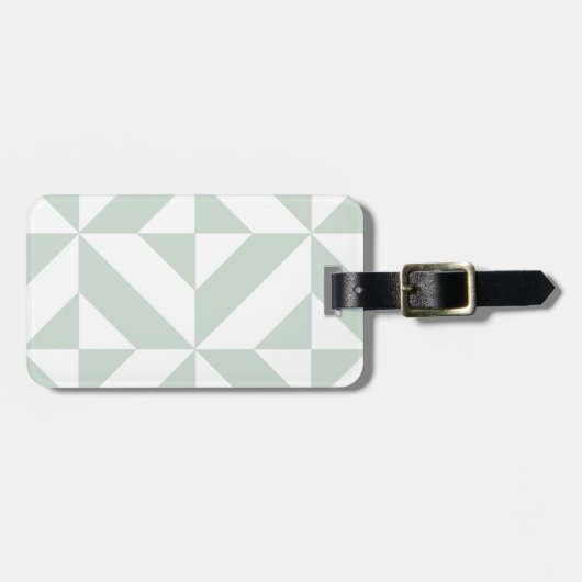 Cool Mint Geometric Deco Cube Patroon Bagagelabel (Voorkant horizontaal)