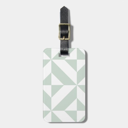 Cool Mint Geometric Deco Cube Patroon Bagagelabel (Voorkant verticaal)