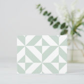 Cool Mint Geometric Deco Cube Patroon Briefkaart (Staand voorkant)