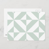 Cool Mint Geometric Deco Cube Patroon Briefkaart (Voorkant / Achterkant)