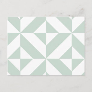 Cool Mint Geometric Deco Cube Patroon Briefkaart