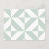 Cool Mint Geometric Deco Cube Patroon Briefkaart (Voorkant)