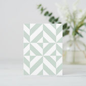 Cool Mint Geometric Deco Cube Patroon Briefkaart (Staand voorkant)