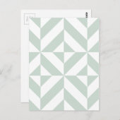 Cool Mint Geometric Deco Cube Patroon Briefkaart (Voorkant / Achterkant)
