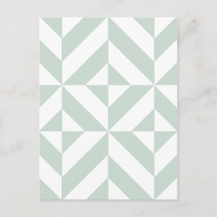 Cool Mint Geometric Deco Cube Patroon Briefkaart