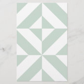 Cool Mint Geometric Deco Cube Patroon Briefpapier (Voorkant)
