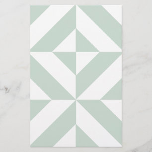 Cool Mint Geometric Deco Cube Patroon Briefpapier