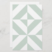 Cool Mint Geometric Deco Cube Patroon Briefpapier (Voorkant / Achterkant)