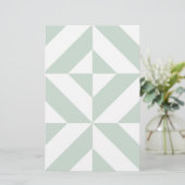 Cool Mint Geometric Deco Cube Patroon Briefpapier (Staand voorkant)