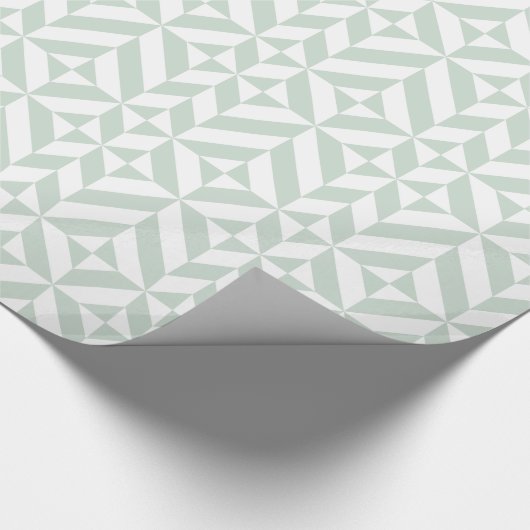 Cool Mint Geometric Deco Cube Patroon Cadeaupapier (Hoek)