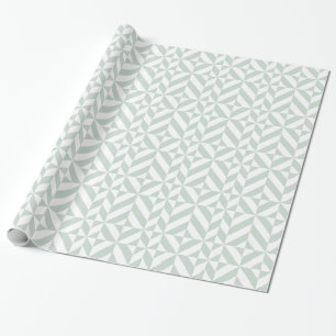 Cool Mint Geometric Deco Cube Patroon Cadeaupapier