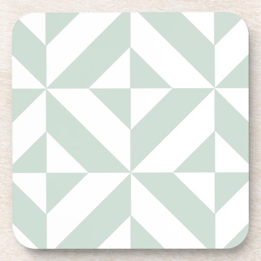 Cool Mint Geometric Deco Cube Patroon Drankjes Onderzetter (Voorkant)