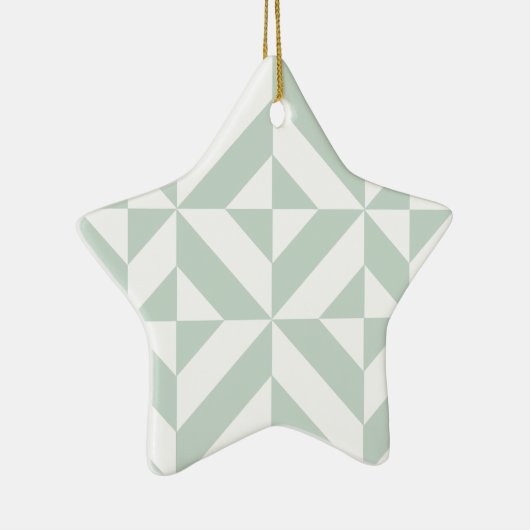 Cool Mint Geometric Deco Cube Patroon Keramisch Ornament (Rechts)