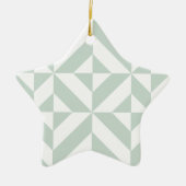 Cool Mint Geometric Deco Cube Patroon Keramisch Ornament (Voorkant)