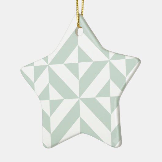 Cool Mint Geometric Deco Cube Patroon Keramisch Ornament (Links)