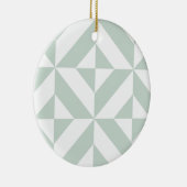 Cool Mint Geometric Deco Cube Patroon Keramisch Ornament (Rechts)