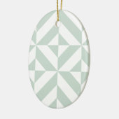 Cool Mint Geometric Deco Cube Patroon Keramisch Ornament (Links)