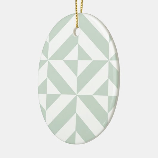 Cool Mint Geometric Deco Cube Patroon Keramisch Ornament (Links)