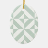 Cool Mint Geometric Deco Cube Patroon Keramisch Ornament (Voorkant)