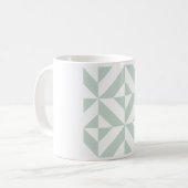 Cool Mint Geometric Deco Cube Patroon Koffiemok (Voorkant links)
