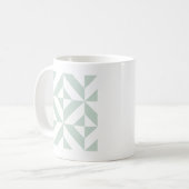 Cool Mint Geometric Deco Cube Patroon Koffiemok (Voorkant links)