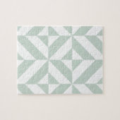 Cool Mint Geometric Deco Cube Patroon Legpuzzel (Horizontaal)