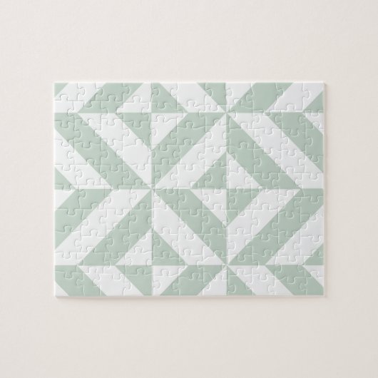 Cool Mint Geometric Deco Cube Patroon Legpuzzel (Horizontaal)