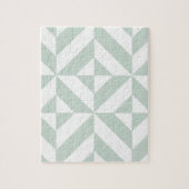 Cool Mint Geometric Deco Cube Patroon Legpuzzel (Verticaal)