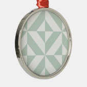Cool Mint Geometric Deco Cube Patroon Metalen Ornament (Rechts)