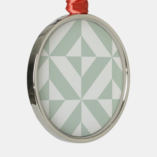 Cool Mint Geometric Deco Cube Patroon Metalen Ornament (Rechts)