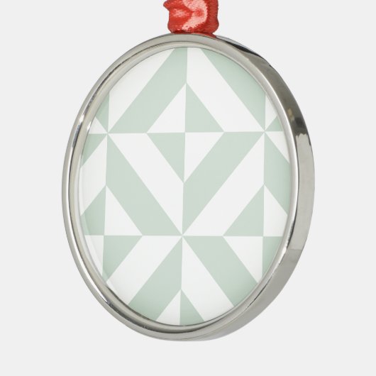 Cool Mint Geometric Deco Cube Patroon Metalen Ornament (Links)
