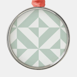 Cool Mint Geometric Deco Cube Patroon Metalen Ornament