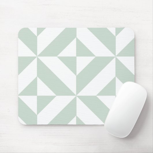 Cool Mint Geometric Deco Cube Patroon Muismat (Met muis)