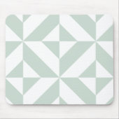 Cool Mint Geometric Deco Cube Patroon Muismat (Voorkant)