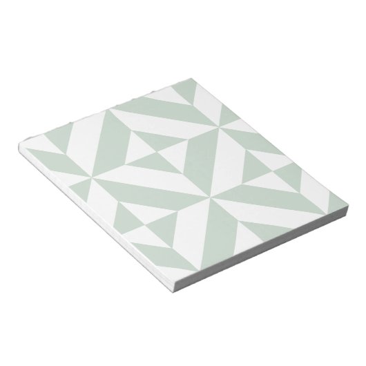 Cool Mint Geometric Deco Cube Patroon Notitieblok (Schuin)