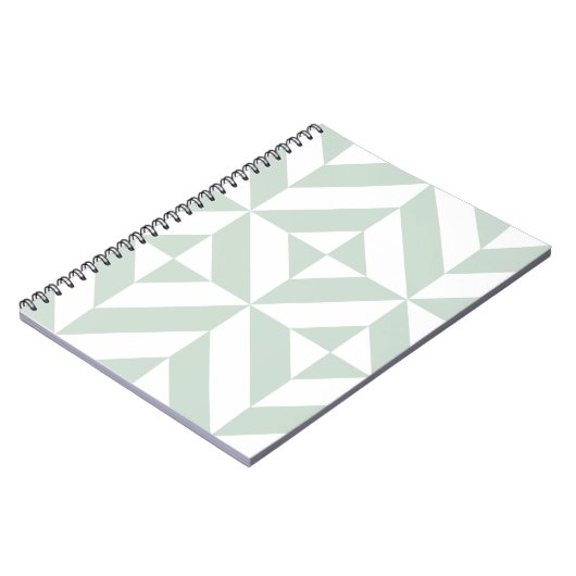 Cool Mint Geometric Deco Cube Patroon Notitieboek (Linkerzijde)