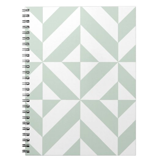 Cool Mint Geometric Deco Cube Patroon Notitieboek (Voorkant)