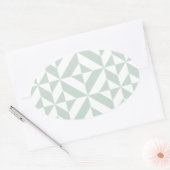Cool Mint Geometric Deco Cube Patroon Ovale Sticker (Envelop)