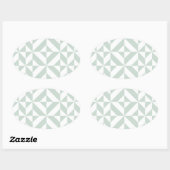Cool Mint Geometric Deco Cube Patroon Ovale Sticker (Vel)