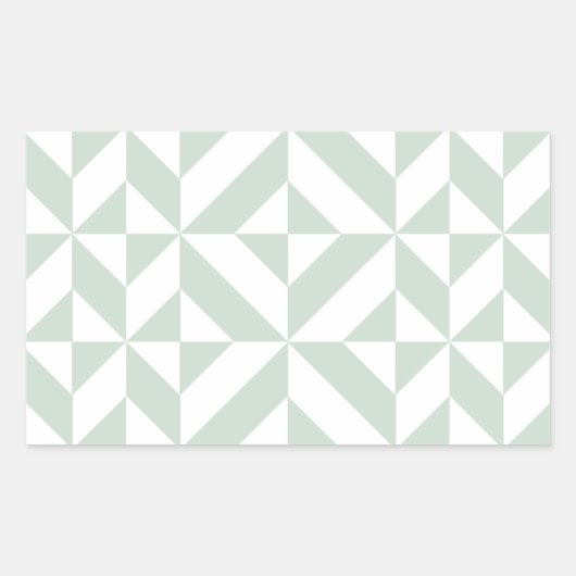 Cool Mint Geometric Deco Cube Patroon Rechthoekige Sticker (Voorkant)